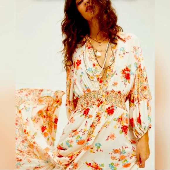 Free People Boho Floral Prairie Dress - Picture 4 of 16
